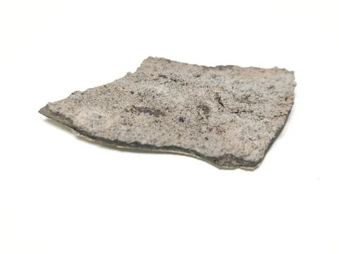 Broken Cement Wall Piece Isolated on White Foto stock