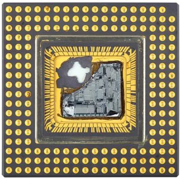 Broken central processor unit Stock Photos