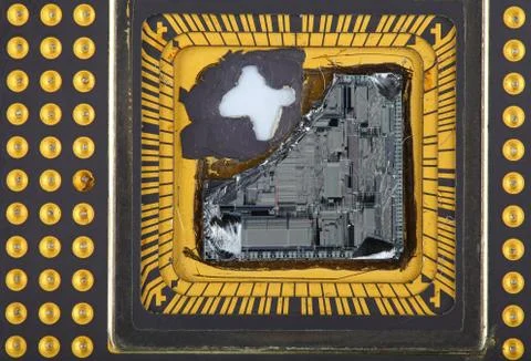 Broken central processor unit Stock Photos