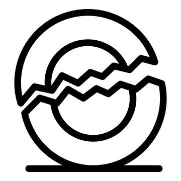 Broken ceramic bowl lying on the floor Stock Illustration