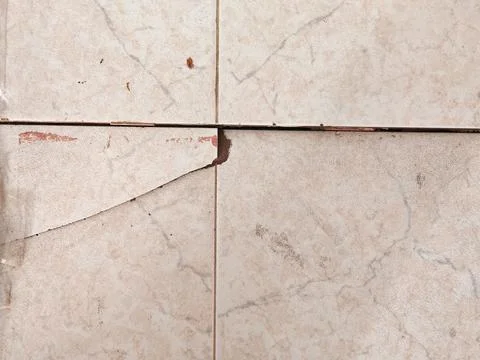 Broken Ceramic Floor Tile Texture - Cracked Marble Pattern Background Stock Photos