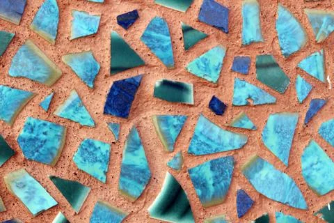 Broken ceramic plate background Foto stock