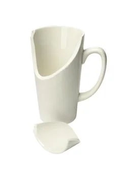 Broken ceremic mug Stock Photos