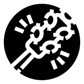 Broken chain creating concept of freedom and liberation Stock Illustration