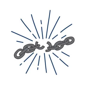 Broken chain doodle icon, vector illustration Stock Illustration