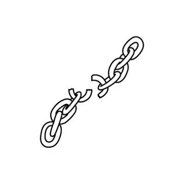 Broken chain doodle icon, vector illustration Stock Illustration