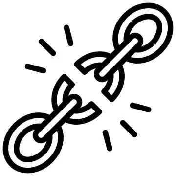 Broken chain icon, Protest related vector Stock Illustration