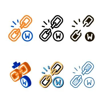 Broken chain icon vector outline styles Ilustración de archivo