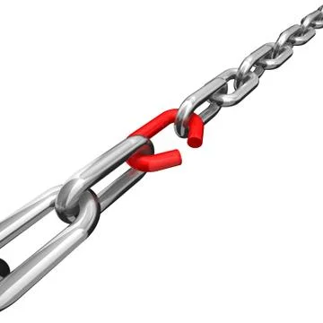 Broken chain 库存插图