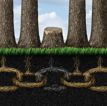 Broken chain Stock Illustration