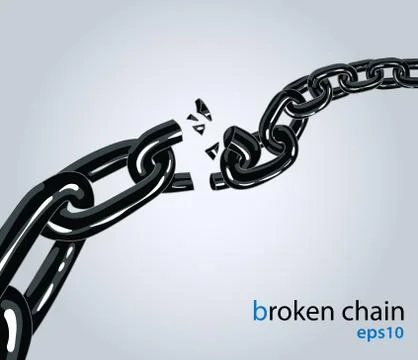 Broken chain Stock Illustration