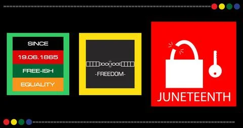 Broken chain for juneteenth day; Stock Illustration