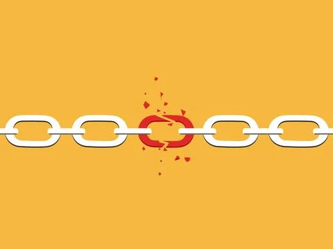 Broken Chain Link, Business Concept vector illustration Stock-Illustration
