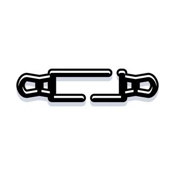 Broken chain link connection separating for repair Stock Illustration