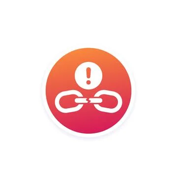 Broken chain link, disconnect vector icon 스톡 일러스트