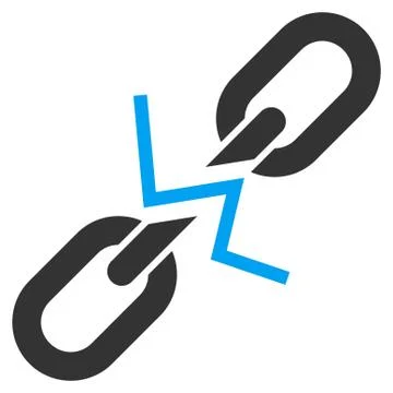 Broken Chain Link Flat Vector Icon 스톡 일러스트