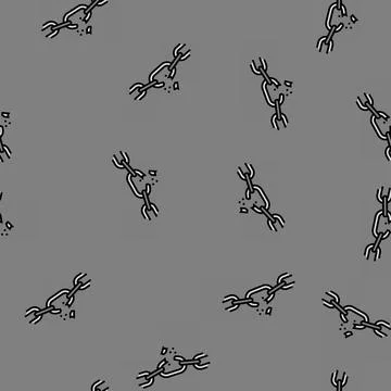 Broken chain link fracture vector seamless pattern Stock Illustration