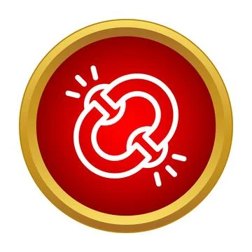 Broken chain link icon symbolizing freedom and liberation Stock Illustration