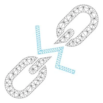 Broken Chain Link Polygonal Frame Vector Mesh Illustration Stock Illustration