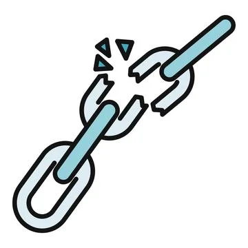 Broken chain link representing freedom, liberation, and change Stock Illustration