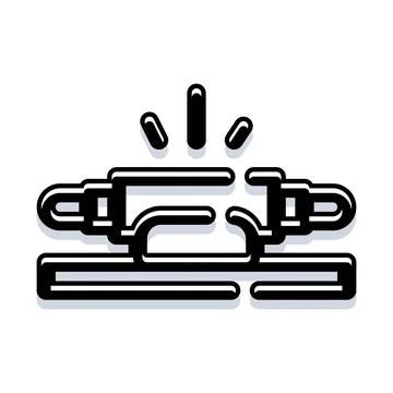 Broken chain link symbolizing disconnection and freedom Stock Illustration
