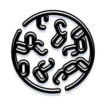 Broken chain links forming an abstract circular pattern Stock Illustration