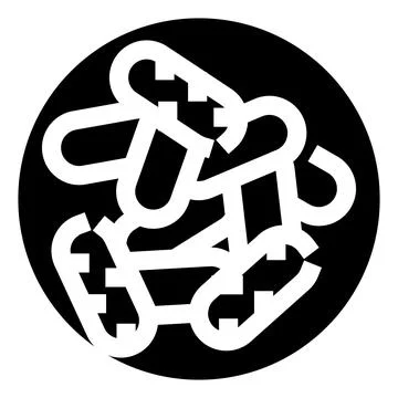 Broken chain links icon symbolizing weakness and freedom Stock Illustration