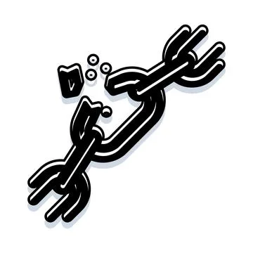 Broken chain symbolizing freedom, escape, and liberation concept 스톡 일러스트
