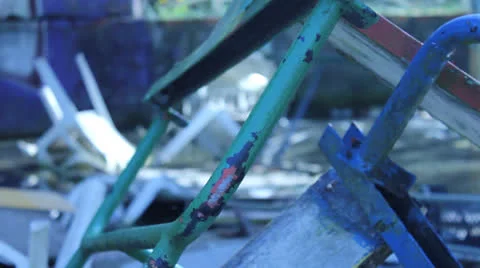 Broken Chairs Stock Footage 22497505