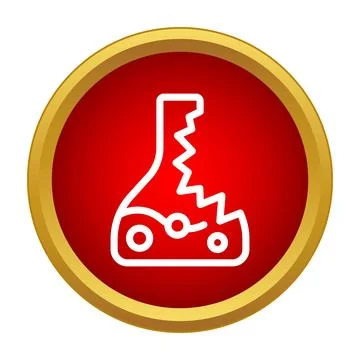 Broken chemical lab flask failure icon 스톡 일러스트