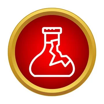 Broken chemistry flask creating a lab hazard icon Stock-Illustration