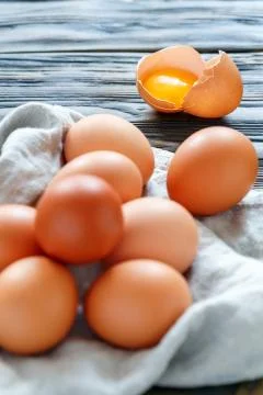Broken chicken egg. Stock Photos