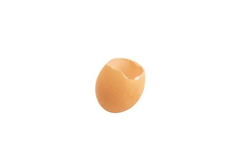 Broken chicken egg on a white background. Foto stock
