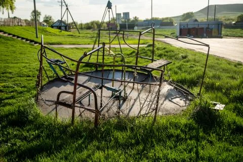 Broken children's carousel Stock Photos
