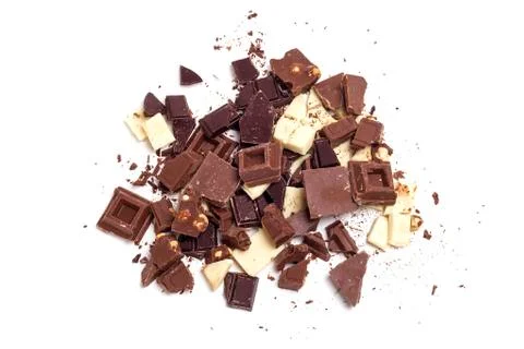 Broken chocolate assortment Stock Photos