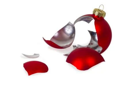 Broken christmas tree ball Stock Photos