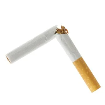Broken cigarette isolated Stock Photos