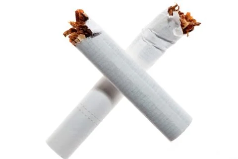  	broken cigarette isolated on white background Stock Photos