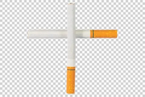 Broken cigarette representing smoking cessation and quitting tobacco addictio Stock Photos