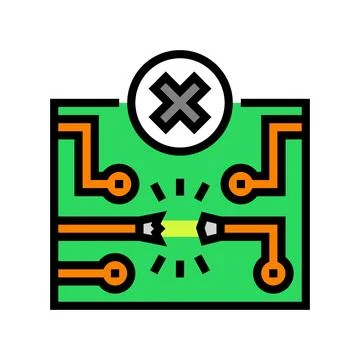 Broken circuit path icon color icon vector illustration Stock Illustration