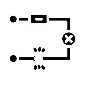 Broken circuit path icon glyph icon vector illustration イラスト素材