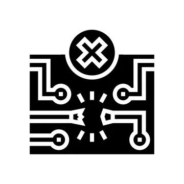 Broken circuit path icon glyph icon vector illustration 스톡 일러스트