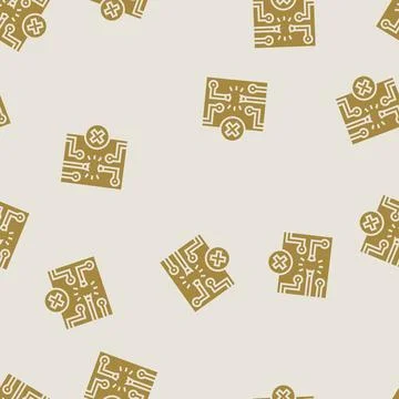 Broken circuit path icon glyph seamless pattern Stock Illustration