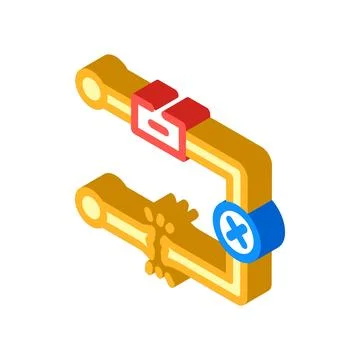 Broken circuit path icon isometric icon vector illustration Stock Illustration