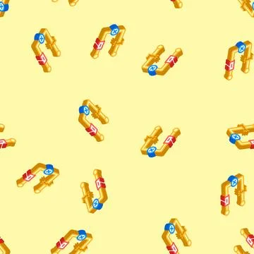 Broken circuit path icon isometric icon seamless pattern Stock Illustration