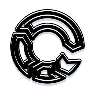 Broken circular labyrinth black and white puzzle Stock Illustration