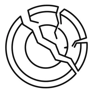 Broken circular target icon symbolizing failure and damage Illustrazione stock