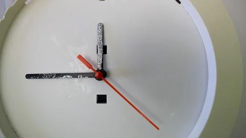 Broken clock with hands machine white Stock-Fotos