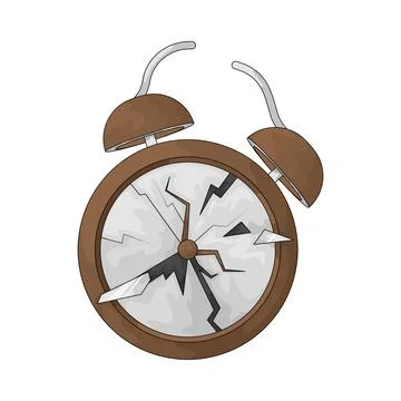 Broken clock illustration Stock Illustration