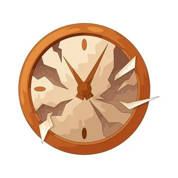 Broken clock illustration Stock Illustration